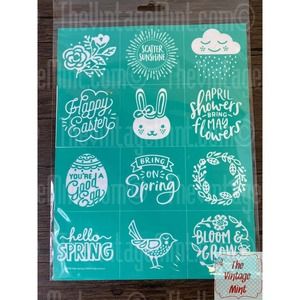 chalk couture silk screen transfers stencil reusable hello spring bunny bird B